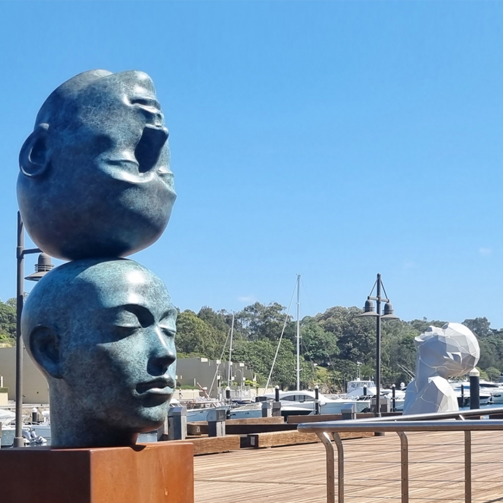 large outdoor head sculpture