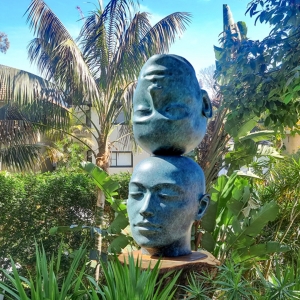 large outdoor head sculpture