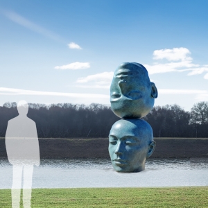 large outdoor head sculpture