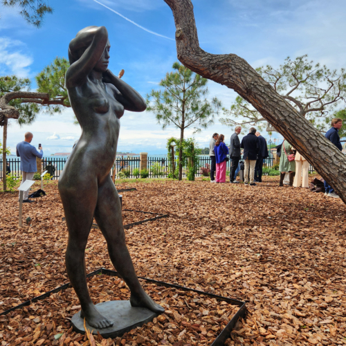 Bronze Figurative Sculpture – Stepping Bather by Phillip Piperides, 165x40x30cm | ARTpark Australia