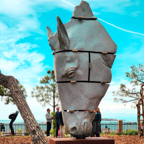 Bronze Horse Sculpture – Next Level by Stephen Glassborow, 185x40x35cm | ARTpark Australia