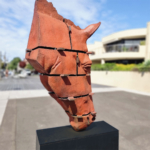 bronze horse head sculpture