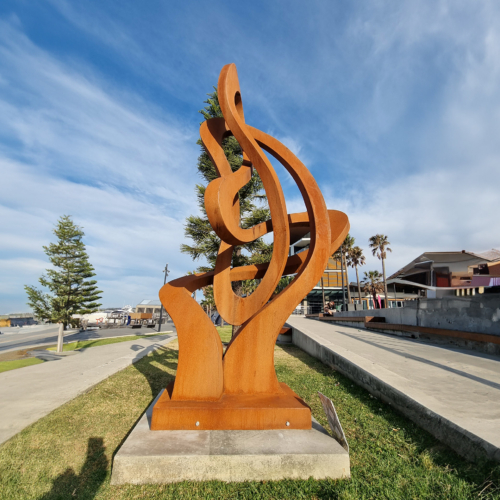 Corten Steel Sculpture – Life's Journey by Wayne Smith, 280x180cm | ARTpark Australia
