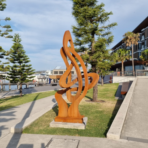 Corten Steel Sculpture – Life's Journey by Wayne Smith, 280x180cm | ARTpark Australia