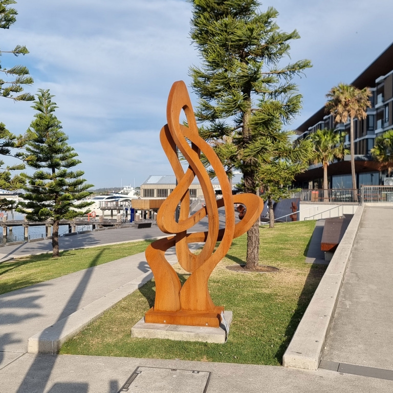 Life’s Journey by Wayne Smith - Corten steel abstract garden sculpture, 2.8m - view 3