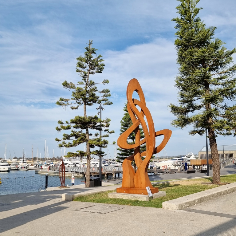 Life’s Journey by Wayne Smith - Corten steel abstract garden sculpture, 2.8m - view 4