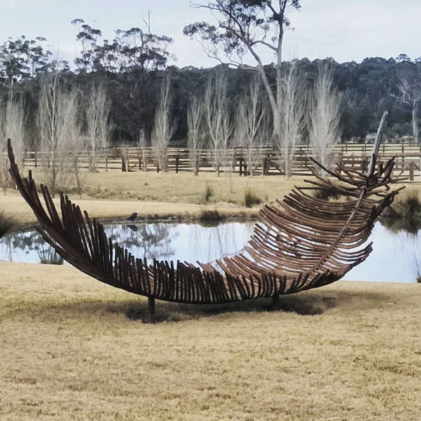 Feather-large outdoor metal sculpture (tobias Bennett)