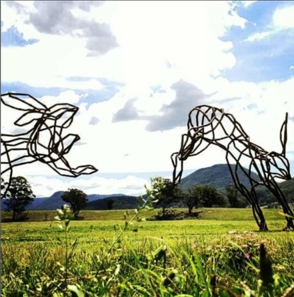 Bunnies-at-play-250x215cm-outdoor animal sculpture rural