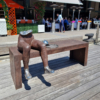 tennis sculpture bench