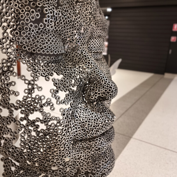 metal female sculpture