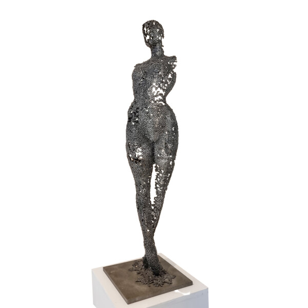 metal female sculpture