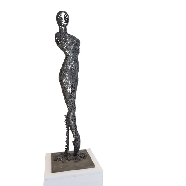 metal female sculpture
