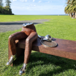 tennis sculpture seat bench