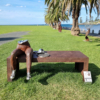 tennis sculpture seat bench