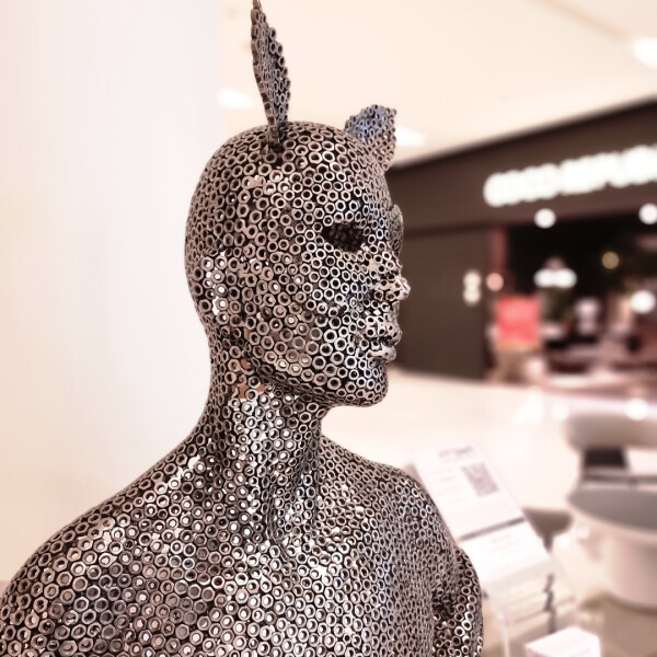 metal female sculpture