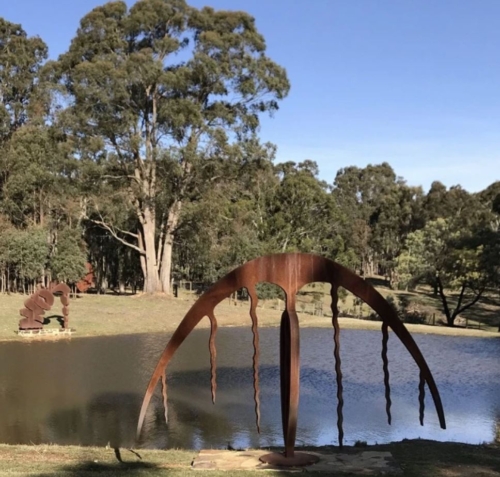 Corten Steel Sculpture – Horizon Figure by Greg Johns, 400x235x45cm | ARTpark Australia
