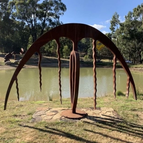 Corten Steel Sculpture – Horizon Figure by Greg Johns, 400x235x45cm | ARTpark Australia