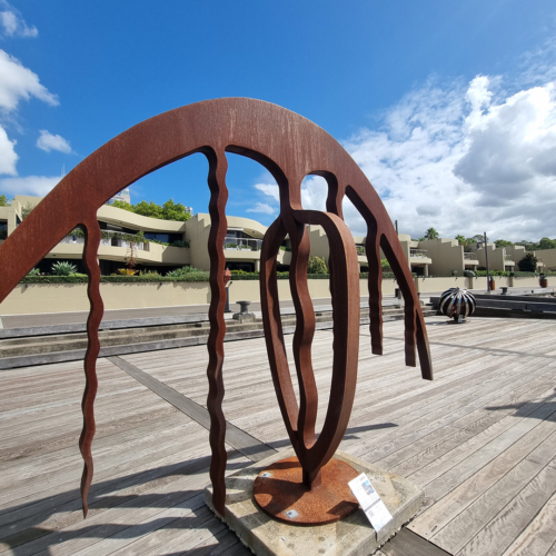 Corten Steel Sculpture – Horizon Figure by Greg Johns, 400x235x45cm | ARTpark Australia