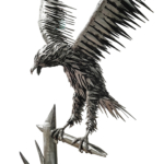 steel metal eagle sculpture