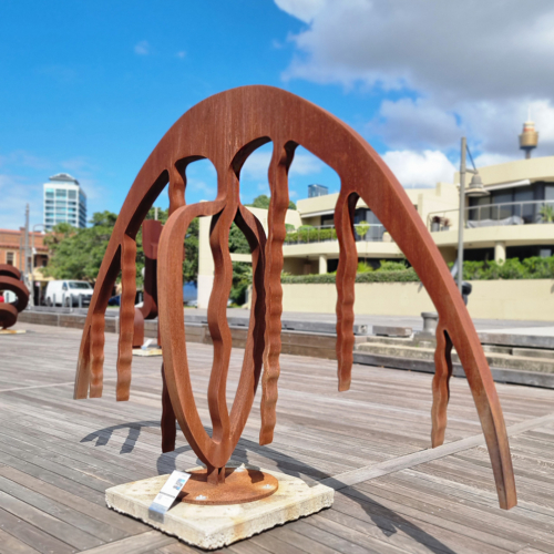 Corten Steel Sculpture – Horizon Figure by Greg Johns, 400x235x45cm | ARTpark Australia