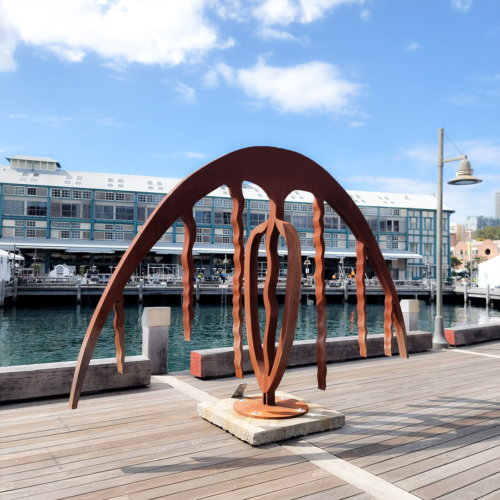 Corten Steel Sculpture – Horizon Figure by Greg Johns, 400x235x45cm | ARTpark Australia