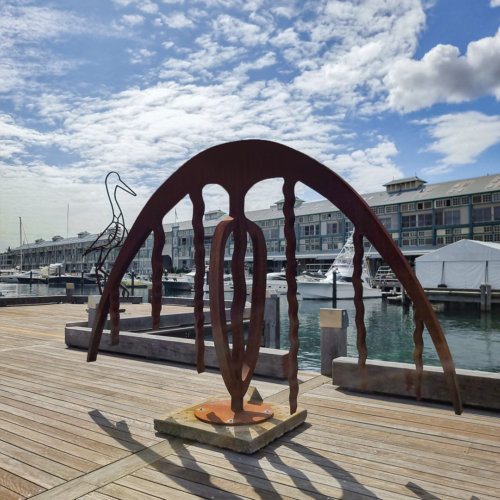 Corten Steel Sculpture – Horizon Figure by Greg Johns, 400x235x45cm | ARTpark Australia