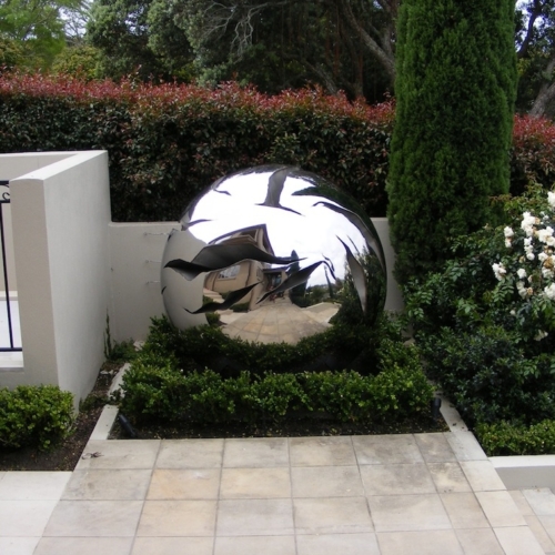 Stainless Steel Round Sculpture – Nice Round Figure #1 by David McCracken, 120cm | ARTpark Australia