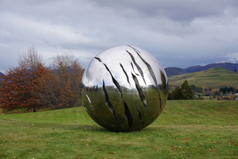 Nice Sphere # 1 by David McCracken - Fabricated steel garden landmark sculpture, 240cm Diam