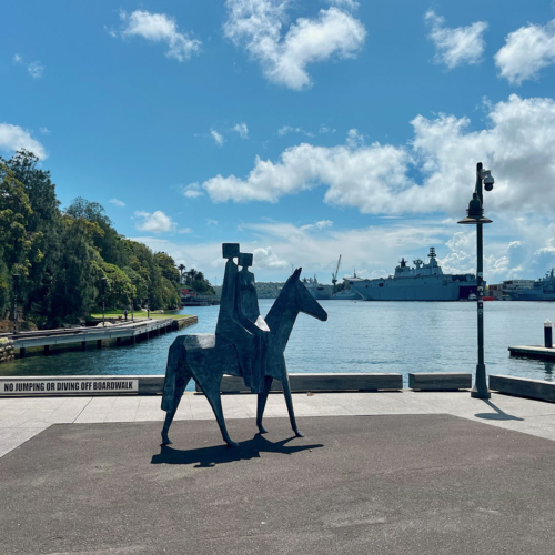 Bronze Horse Sculpture – Feria by Jacques Le Bescond, 238x238x75cm | ARTpark Australia