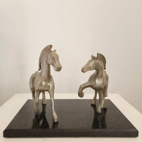 Bronze Horse Sculpture – First Meeting by Michael Vaynman, 25x35x25cm | ARTpark Australia