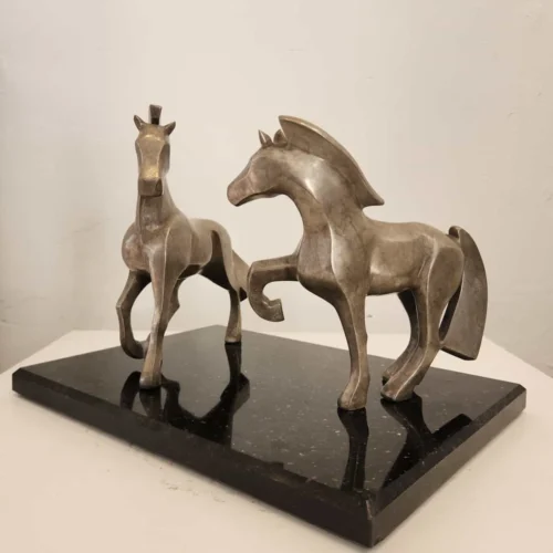 Bronze Horse Sculpture – First Meeting by Michael Vaynman, 25x35x25cm | ARTpark Australia