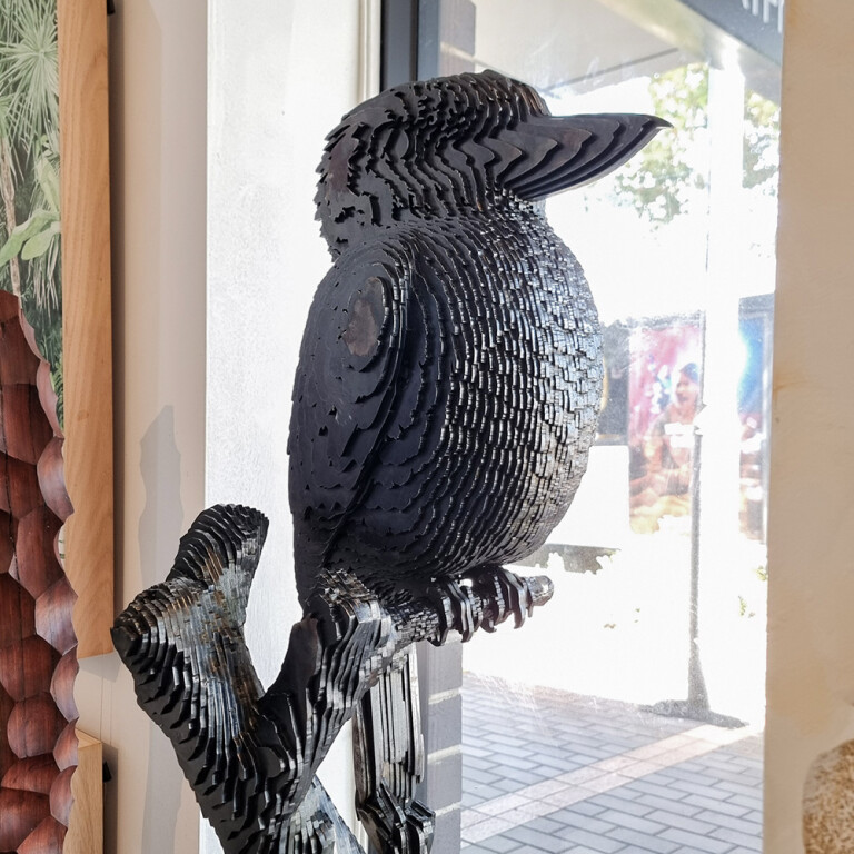 Kookaburra’s Rest by Jan Gomez - Corten steel garden sculpture, 100cm - view 9