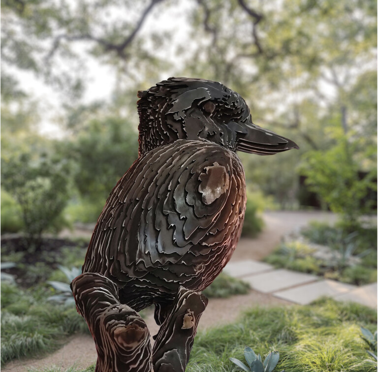 Kookaburra’s Rest by Jan Gomez - Corten steel garden sculpture, 100cm - view 8