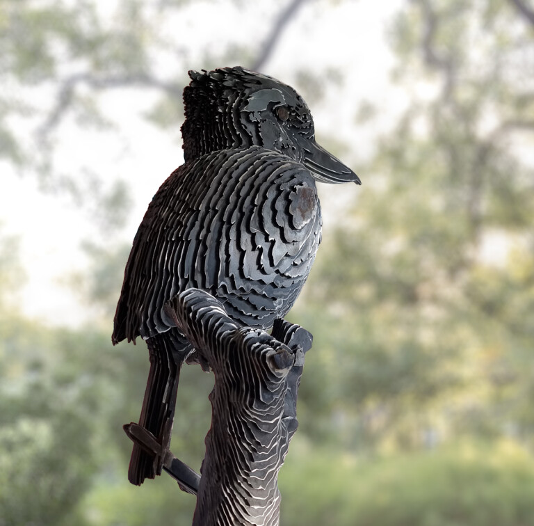 Kookaburra’s Rest by Jan Gomez - Corten steel garden sculpture, 100cm - view 7