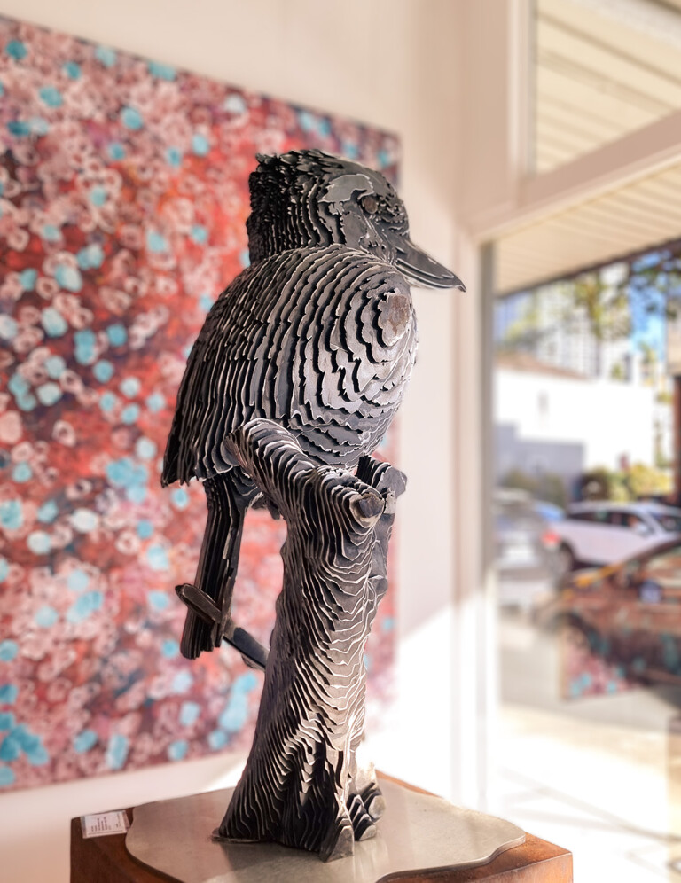 Kookaburra’s Rest by Jan Gomez - Corten steel garden sculpture, 100cm - view 12