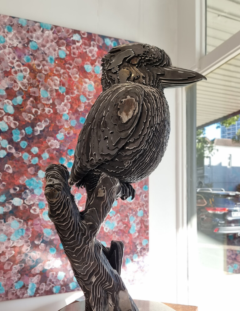 Kookaburra’s Rest by Jan Gomez - Corten steel garden sculpture, 100cm - view 13