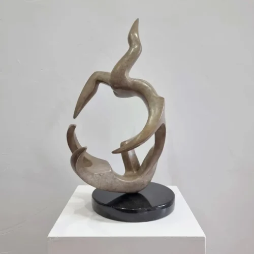 Bronze Figurative Sculpture – Topsy Turvy by Michael Vaynman, 38x38x49cm | ARTpark Australia
