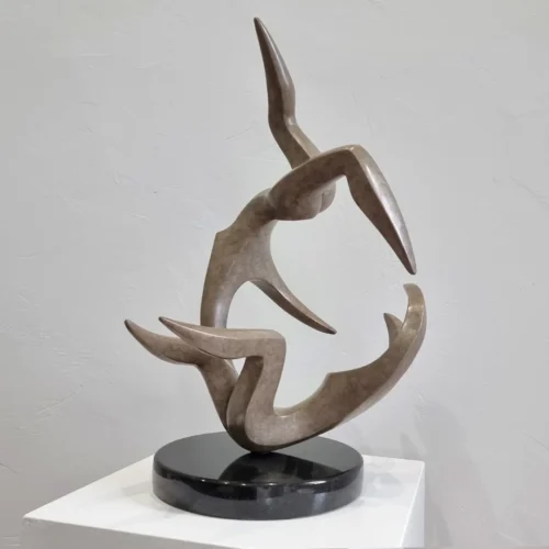 Bronze Figurative Sculpture – Topsy Turvy by Michael Vaynman, 38x38x49cm | ARTpark Australia