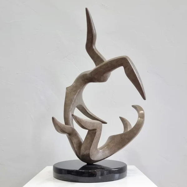 Bronze Figurative Sculpture – Topsy Turvy by Michael Vaynman, 38x38x49cm | ARTpark Australia