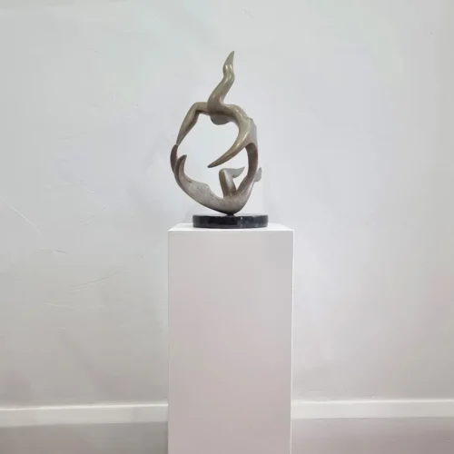 Bronze Figurative Sculpture – Topsy Turvy by Michael Vaynman, 38x38x49cm | ARTpark Australia