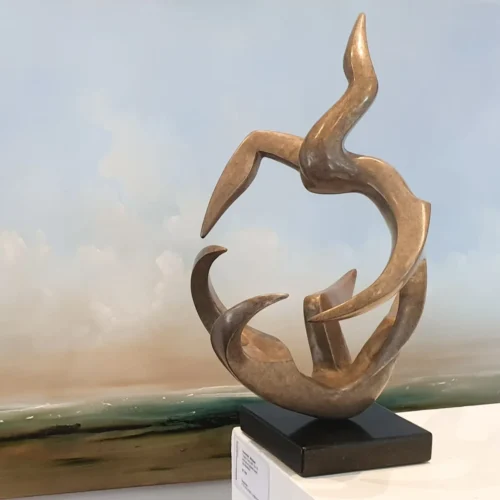 Bronze Figurative Sculpture – Topsy Turvy by Michael Vaynman, 38x38x49cm | ARTpark Australia