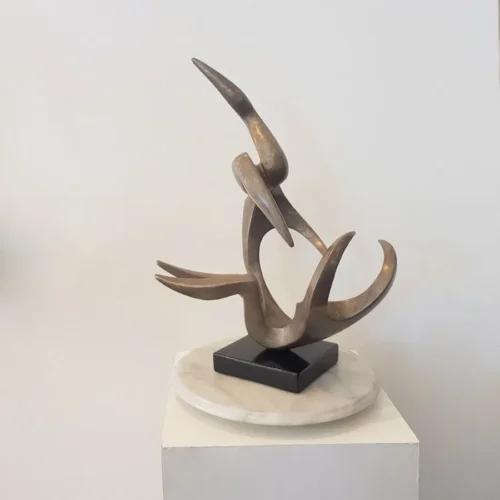 Bronze Figurative Sculpture – Topsy Turvy by Michael Vaynman, 38x38x49cm | ARTpark Australia