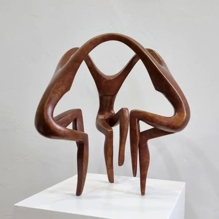 Bronze Figurative Sculpture – Dancers by Michael Vaynman, 35x35x45cm - view 5