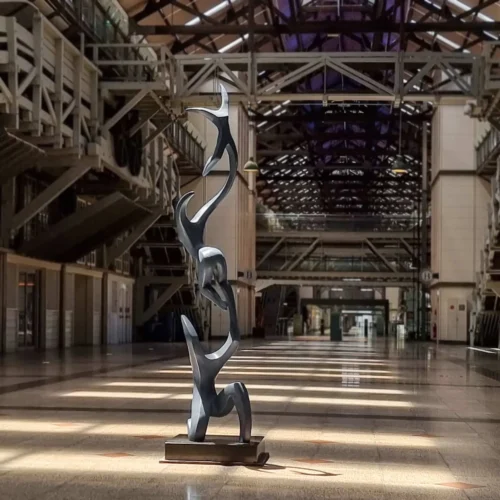 Bronze Figurative Sculpture – Up, Up and Away by Michael Vaynman, 220x56x40cm | ARTpark Australia