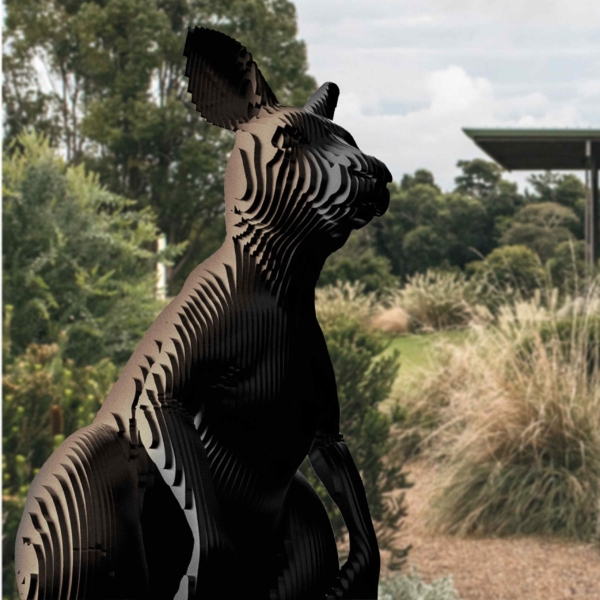 Corten Steel Kangaroo Sculpture – Roo by Jan Gomez, 100cm | ARTpark Australia