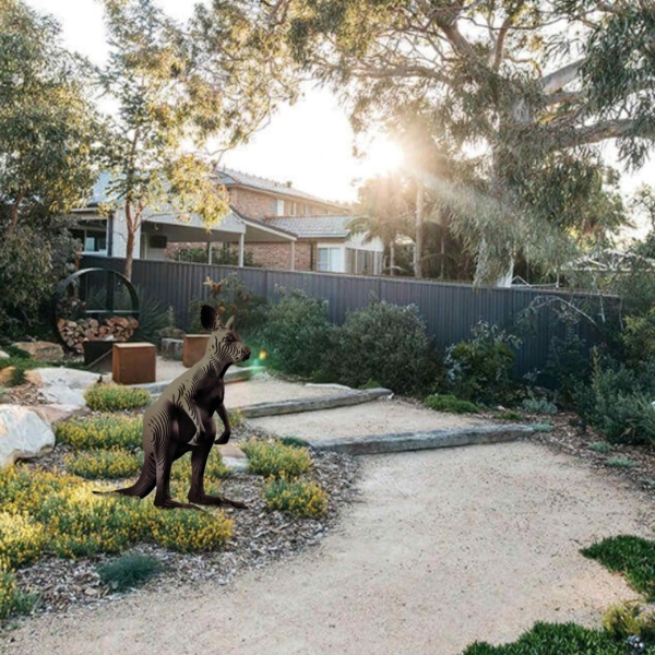 Corten Steel Kangaroo Sculpture – Roo by Jan Gomez, 100cm | ARTpark Australia