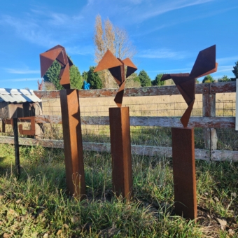 Corten Steel Bird Sculpture – Taking Flight by Tobias Bennett, 1.6m | ARTpark Australia
