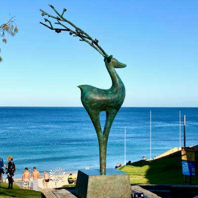 deer sculpture, garden sculpture