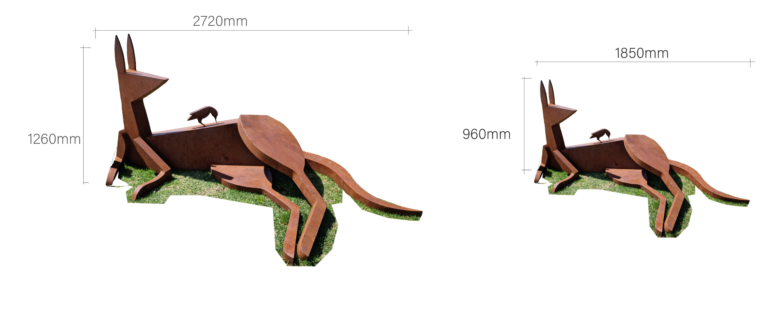 Corten Steel Kangaroo Sculpture – Collecting Fur to Line the Nest by Jimmy Rix, 2.7m - view 5