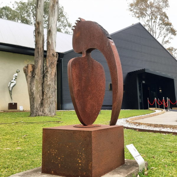 Corten Steel Garden Sculpture – Excavator by Greg Johns, 120cm | ARTpark Australia
